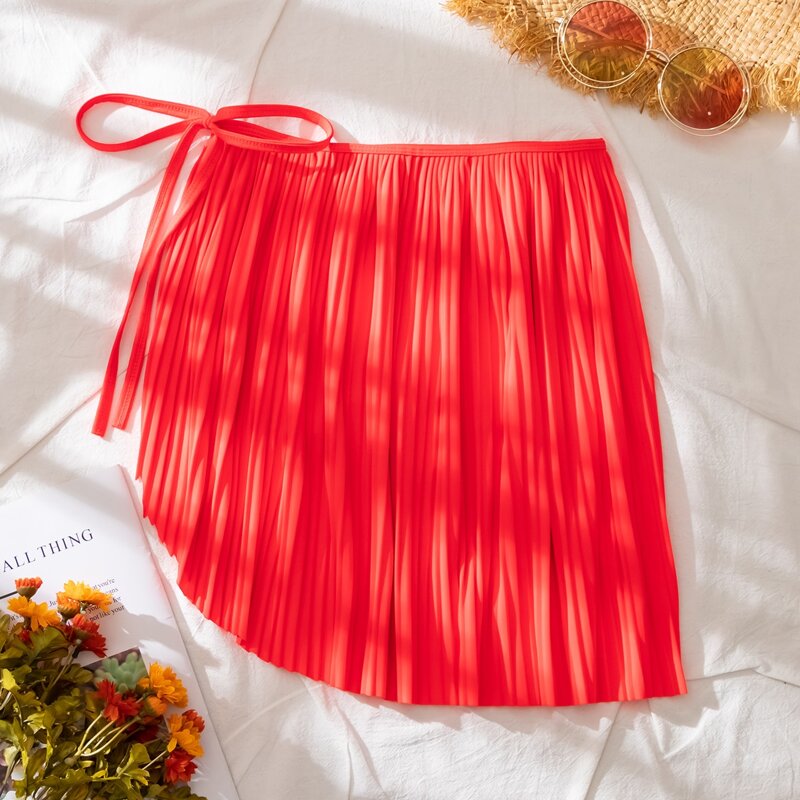 

Tie Waist Cover Up Skirt, Watermelon pink