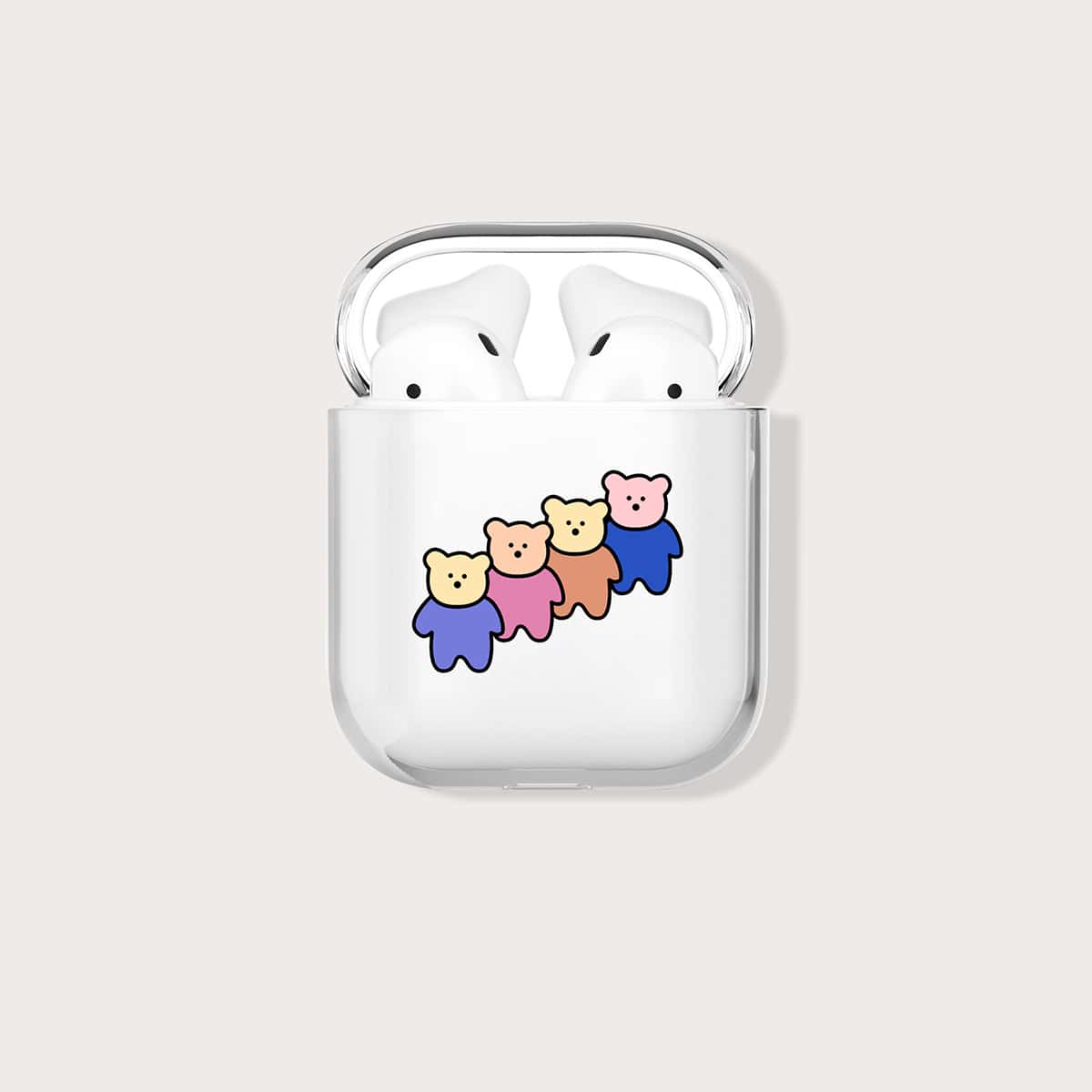 

Cartoon Bear Clear Airpods Case