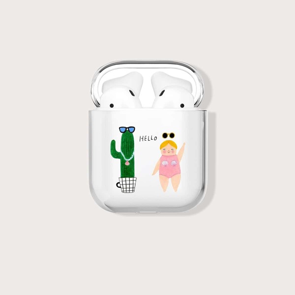 

Cactus & Girl Print Clear Airpods Case