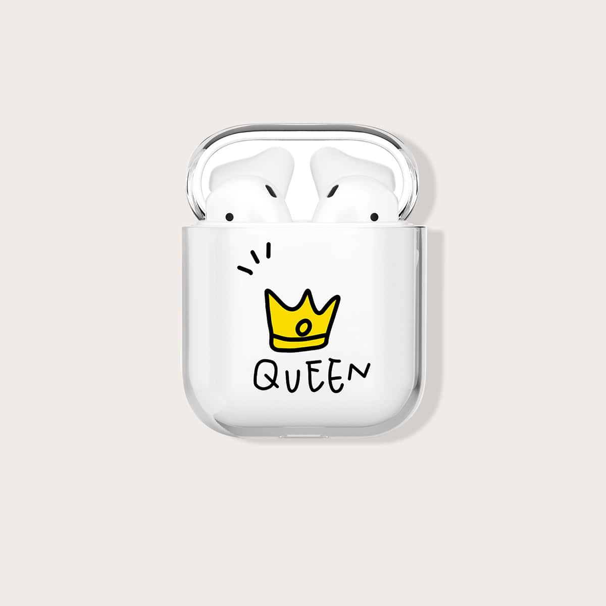 

Crown Print Clear Airpods Case
