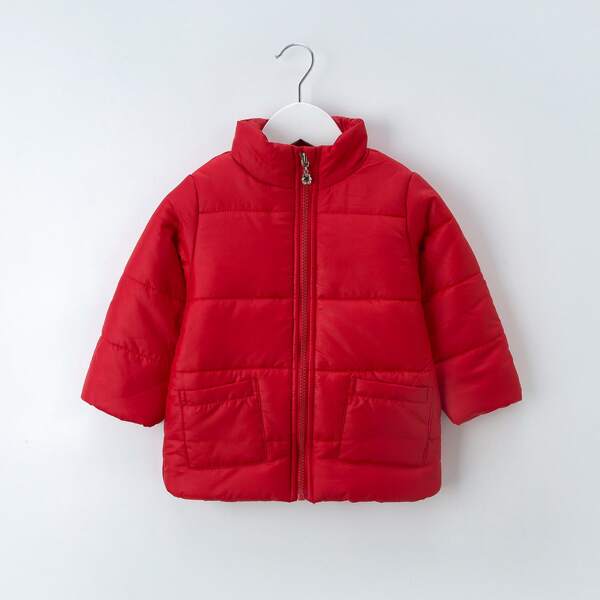 

Toddler Boys Funnel Neck Puffer Coat, Red