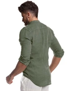 Manfinity RSRT Camisa con botón de cuello alzado - verde menta - Ver 2