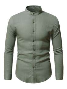 Manfinity RSRT Camisa con botón de cuello alzado - verde menta - Ver 3
