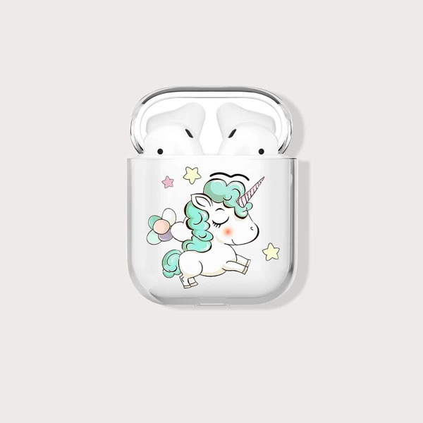 

Cartoon Unicorn Clear Airpods Case