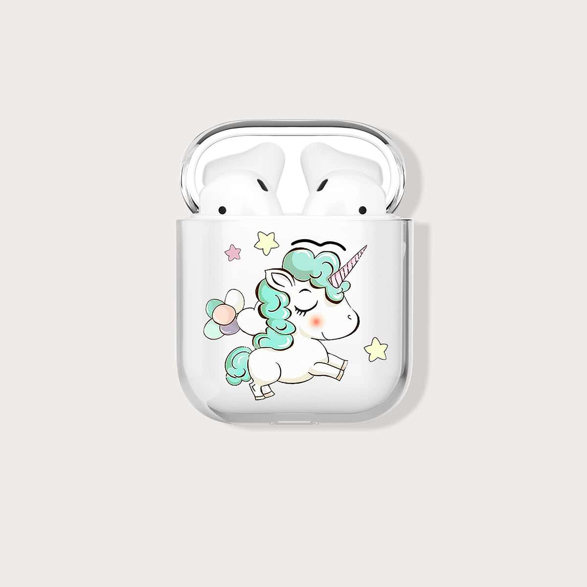 

Cartoon Unicorn Clear Airpods Case