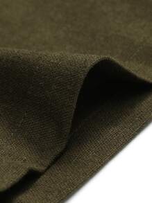 Manfinity Homme Camisa con botón con bolsillo unicolor - Verde militar - Ver 7