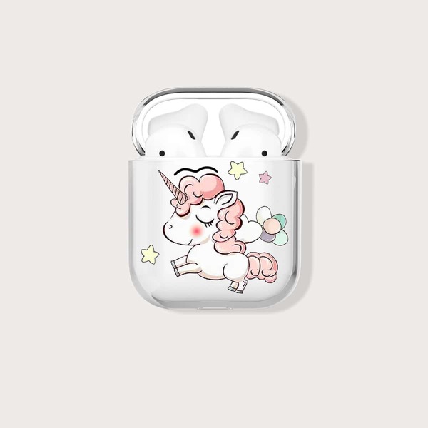 

Cartoon Unicorn Clear Airpods Case