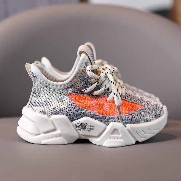 

Toddler Boys Lace-up Decor Knit Sneakers, Grey