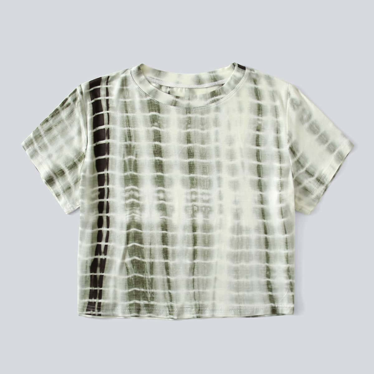 

Allover Print Crop Tee, Multicolor
