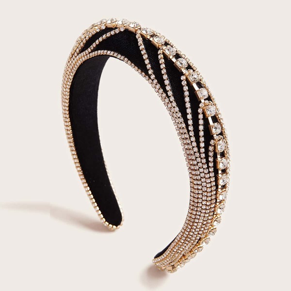 

Rhinestone Decor Padded Hair Hoop, Multicolor