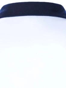 Manfinity Homme Áo thun có cổ Nam Tương phản ràng buộc Sọc Giải trí - trắng - Xem 8