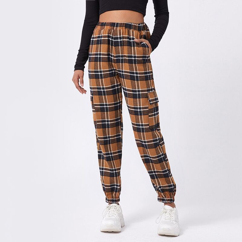 

Plaid Cargo Pants, Multicolor