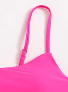 SHEIN Neon Pink Bikini Set Summer Beach - Pink - View 5