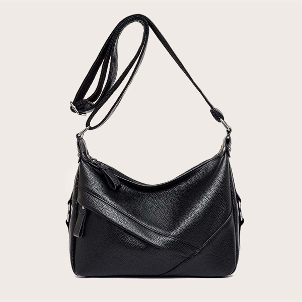

Zip Front Crossbody Bag, Black