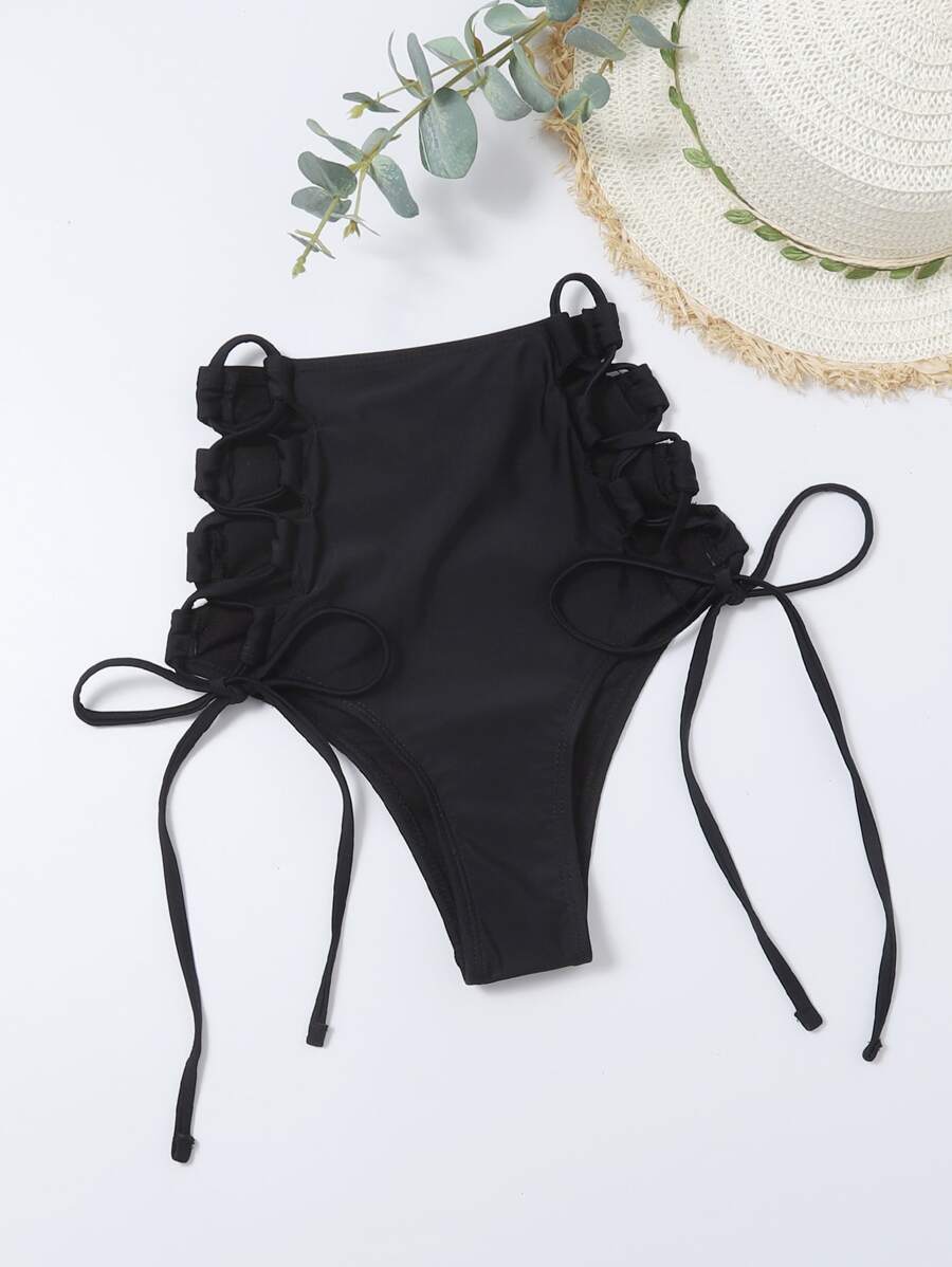 SHEIN Swim Bikini mit hoher Taille zum Schnüren