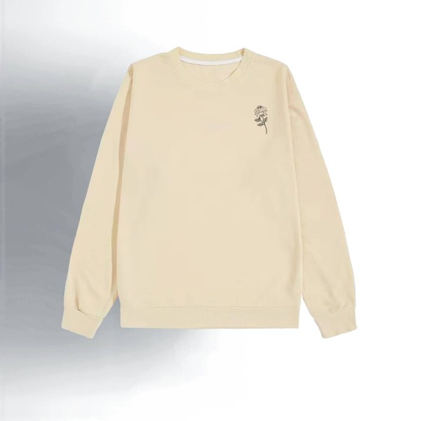 

Men Rose Print Sweatshirt, Khaki