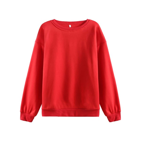 

Drop Shoulder Thermal Lined Sweatshirt, Red