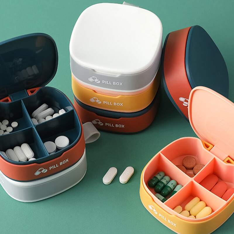 

1pc Multi-grid Pill Storage Box, Multicolor