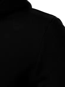 Manfinity Homme Áo hoodie dài tay hai tông màu đơn giản có dây rút cho nam, dành cho mùa thu - Đen và trắng - Xem 4