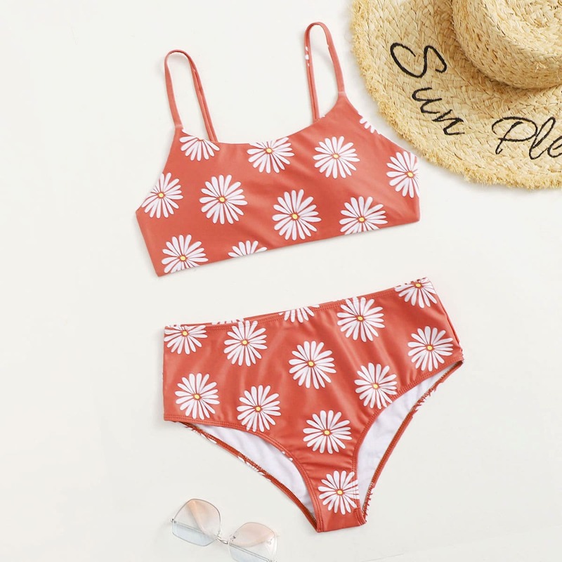 

Daisy Print Bikini Swimsuit, Multicolor