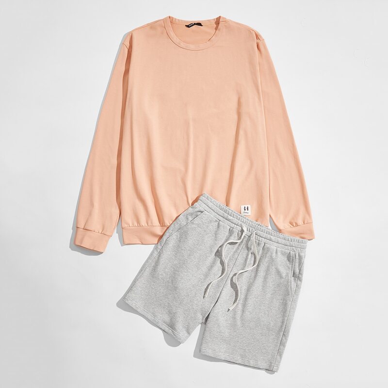 

Guys Patch Detail Pullover & Drawstring Shorts PJ Set, Multicolor
