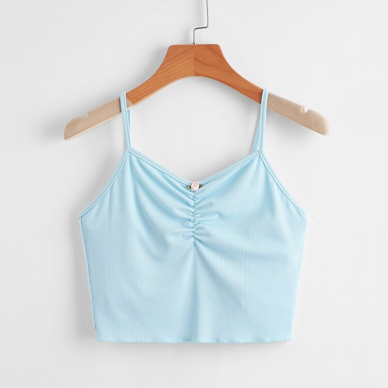 

Ruched Front Cami Top, Baby blue