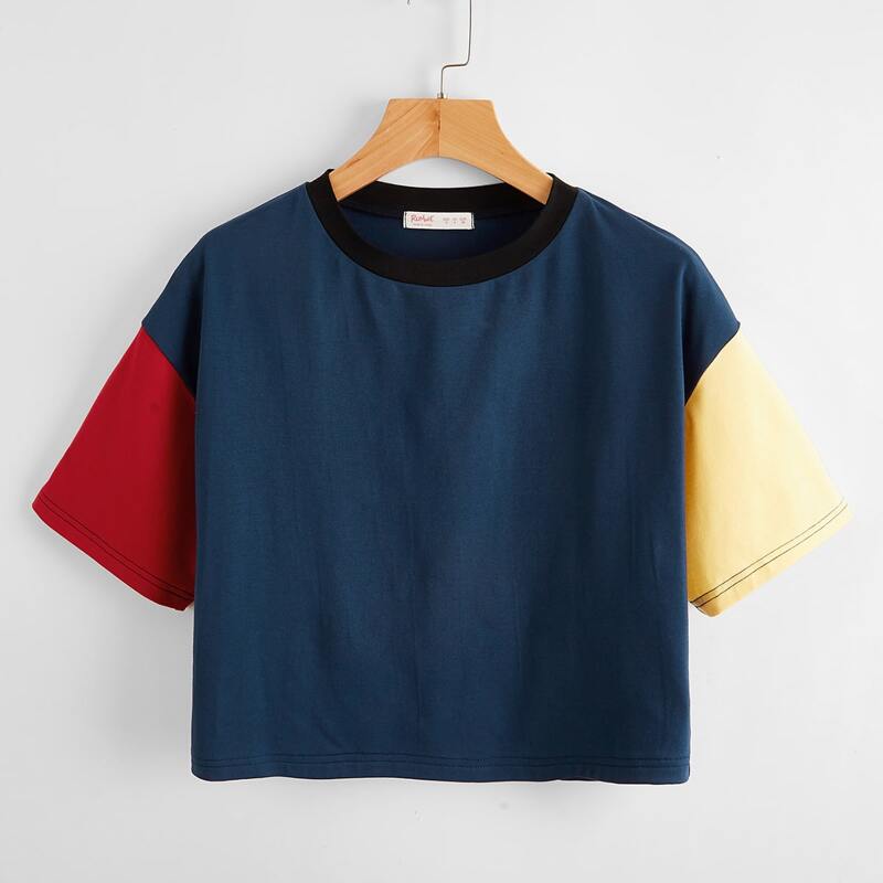 

Colorblock Crop Tee, Multicolor