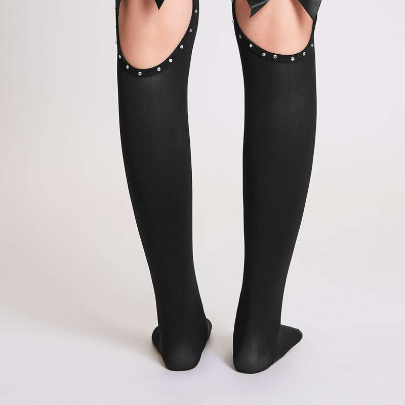 

Bow Decor Over The Knee Socks, Black
