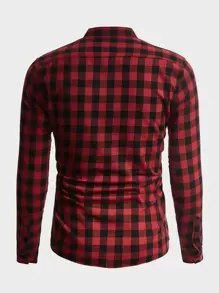 Manfinity Homme 男士紐扣格紋襯衫 - 彩色 - 查看 2