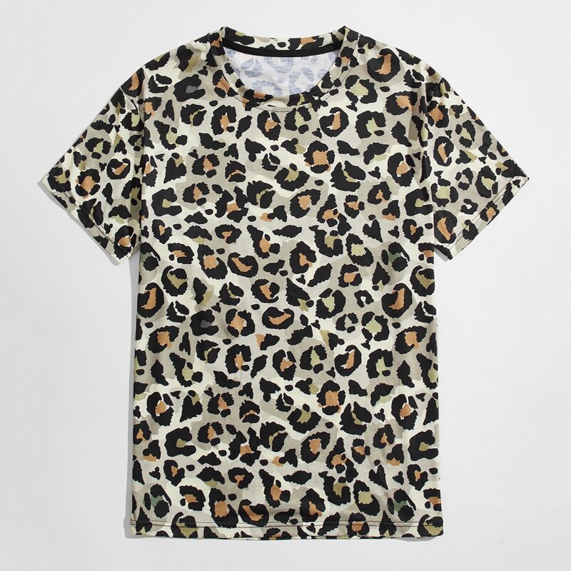 Guys Leopard Pattern Tee, Multicolor