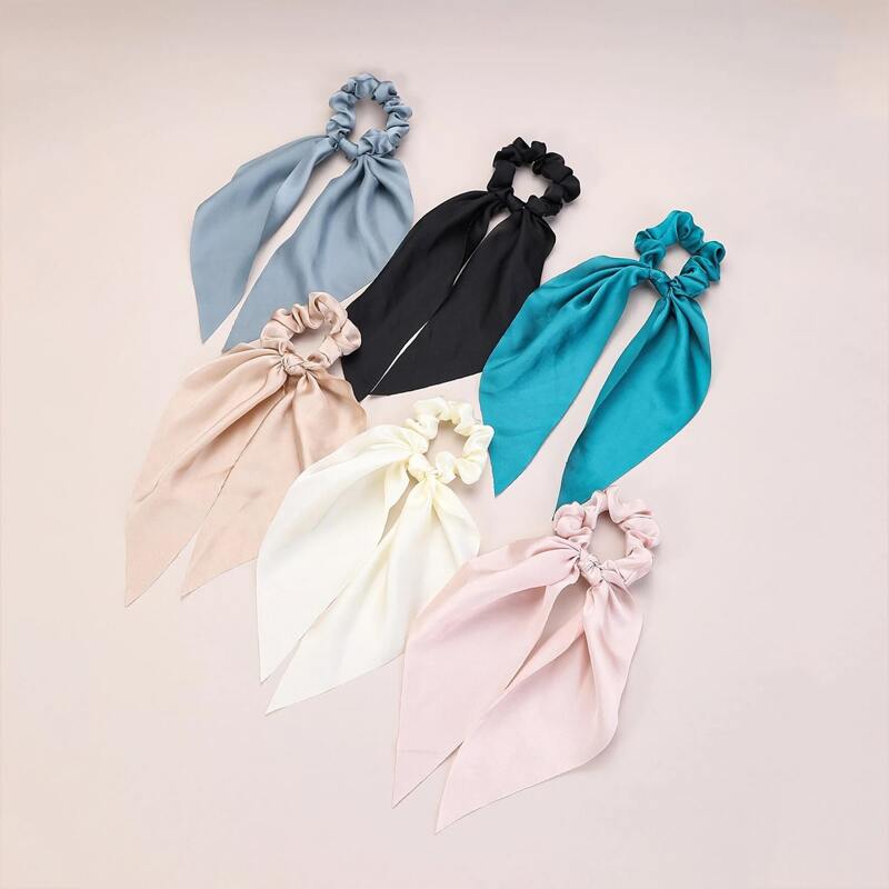 

6pcs Satin Scrunchie Scarf, Multicolor