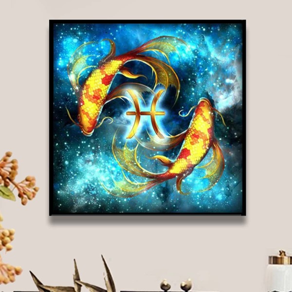 

Pisces Pattern DIY Diamond Painting Without Frame, Multicolor