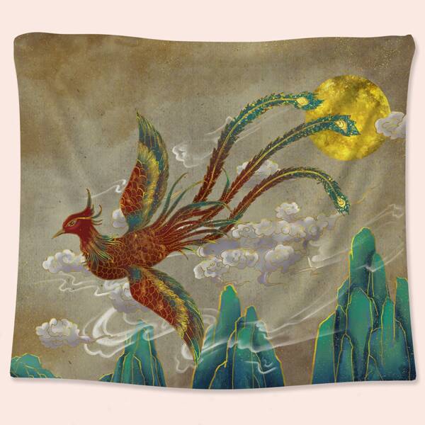 

Phoenix Print Tapestry, Multicolor