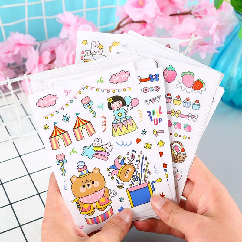 

6sheets Cartoon Pattern Sticker, Multicolor
