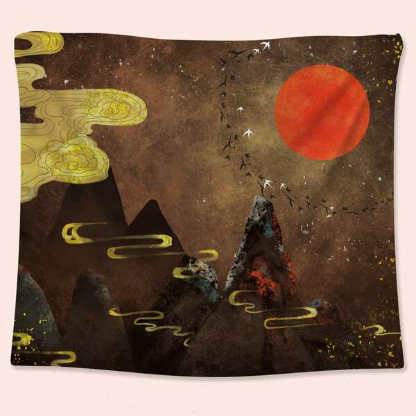 

Mountain Print Tapestry, Multicolor