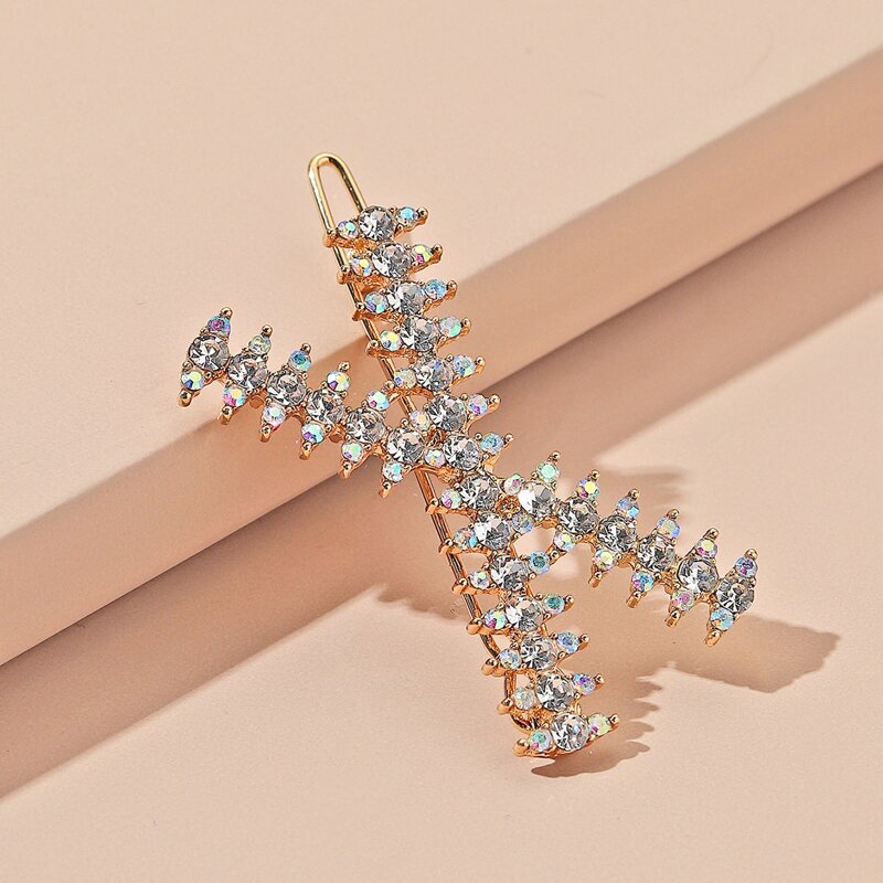 

Rhinestone Design Hair Clip, Gold