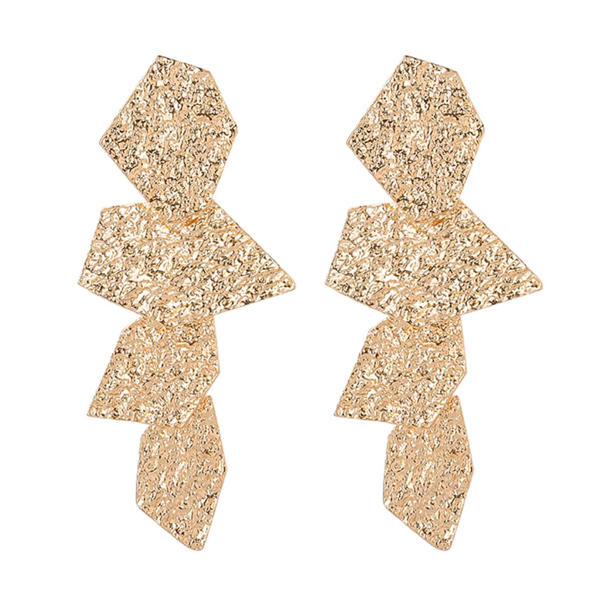 

Textured Metal Drop Earrings, Gold