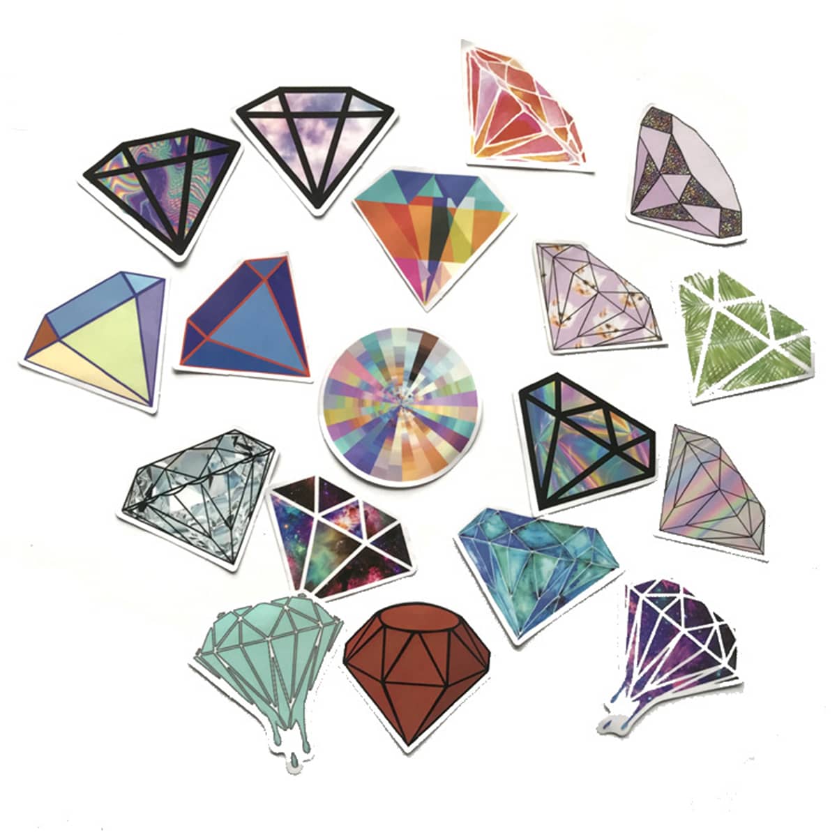 

18pcs Diamond Shape Sticker, Multicolor