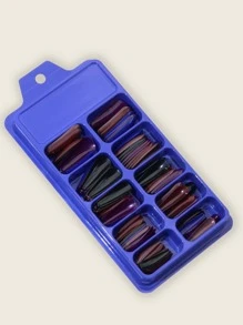 Upgrade Your Look With 100Pcs Long Coffin Multicolor Dark Color Fake Nail Press On Nails Nail Supplies Nails - Multicolor - View 3