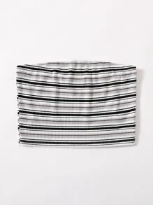Muchica Striped Rib-knit Tube Top - Multicolor - View 3