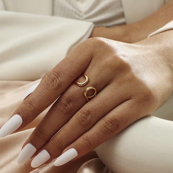 

Hollow Out Cuff Ring, Gold