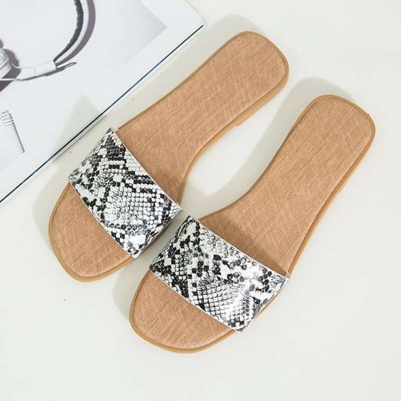 

Snakeskin Slide Sandals, Multicolor