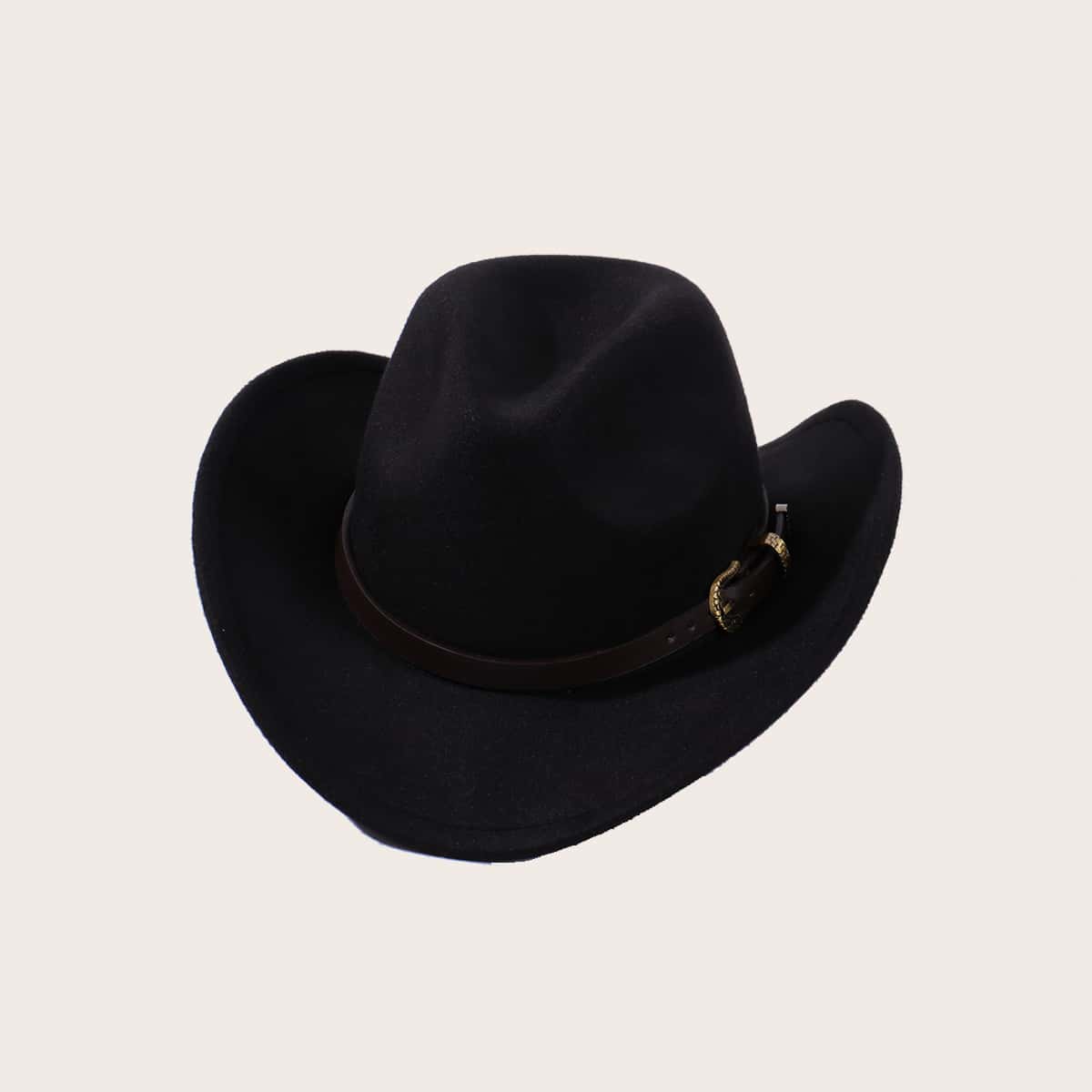 

Guys Buckle Belt Band Cowboy Hat, Black