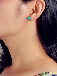 6pairs Round Stud Earrings - Multicolor - View 2