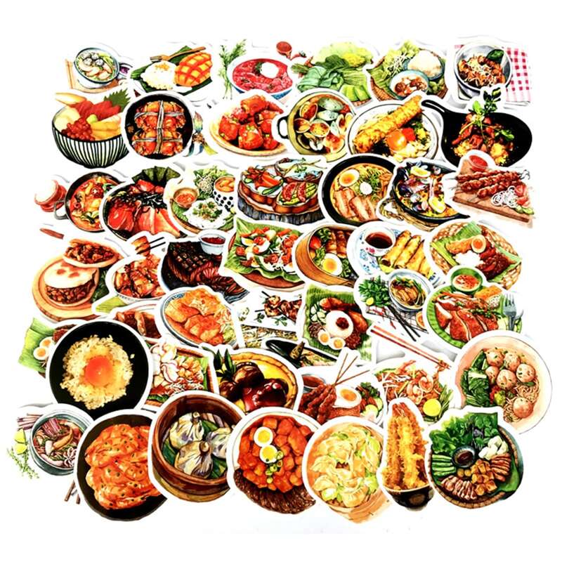 

47pcs Food Pattern Sticker, Multicolor
