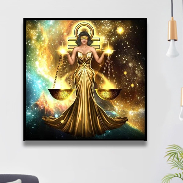 

Libra Pattern DIY Diamond Painting Without Frame, Multicolor