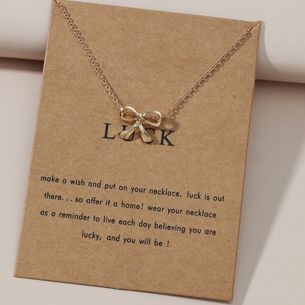 

Girls Bow Charm Necklace, Gold