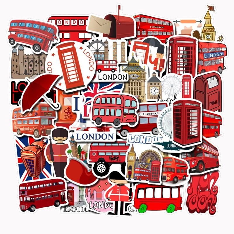 

50pcs Car Pattern Sticker, Multicolor