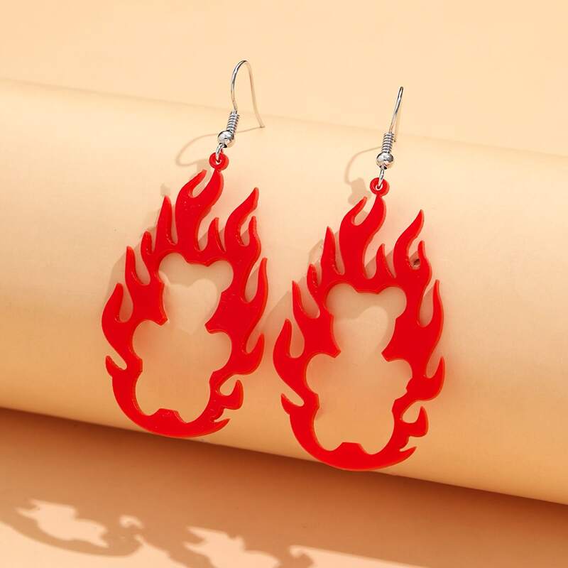 

Bear Flame Drop Earrings, Gold