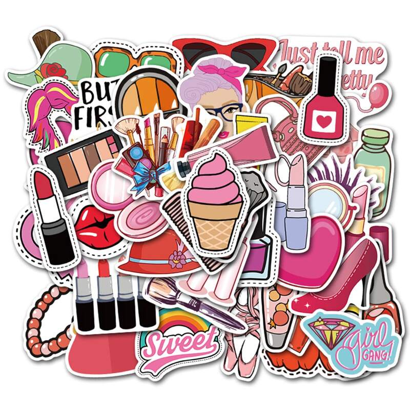 

50pcs Makeup Pattern Sticker, Multicolor